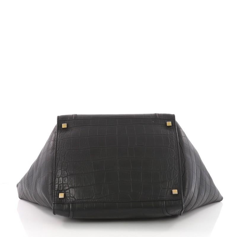 Women's Celine Phantom Handbag Crocodile Embossed Leather Medium