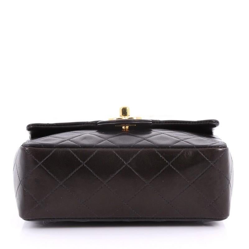 Women's or Men's Chanel Vintage Square Classic Single Flap Bag Quilted Lambskin Mini