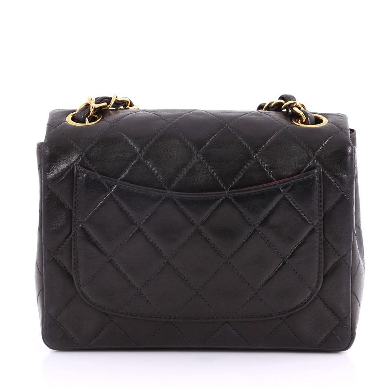 Chanel Vintage Square Classic Single Flap Bag Quilted Lambskin Mini In Good Condition In NY, NY