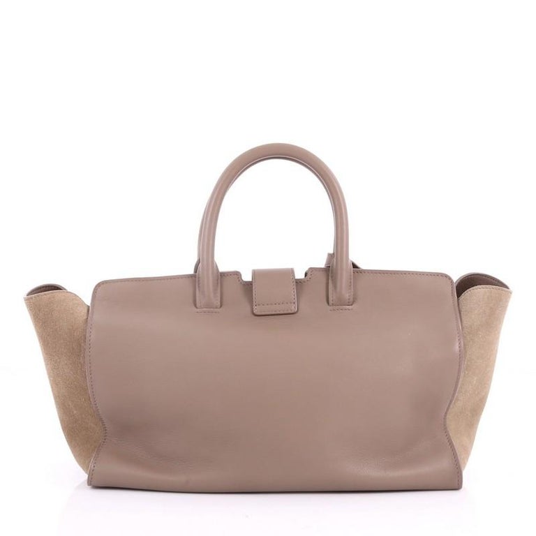 Saint Laurent Monogram Cabas Downtown Leather with Suede Small at 1stDibs