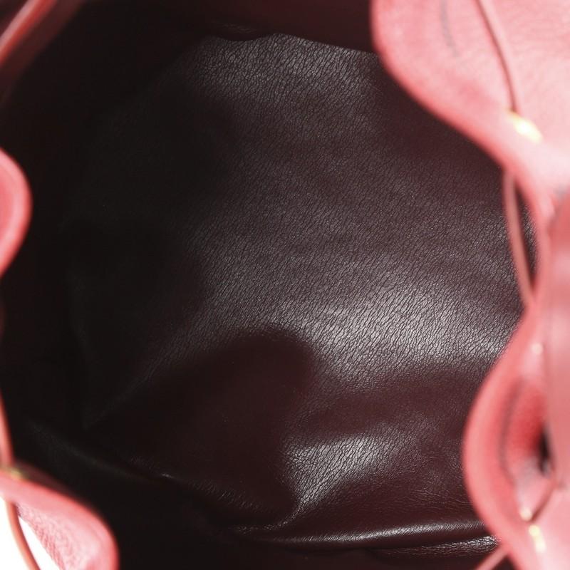 Christian Dior Vintage Drawstring Bucket Bag Leather Medium In Good Condition In NY, NY