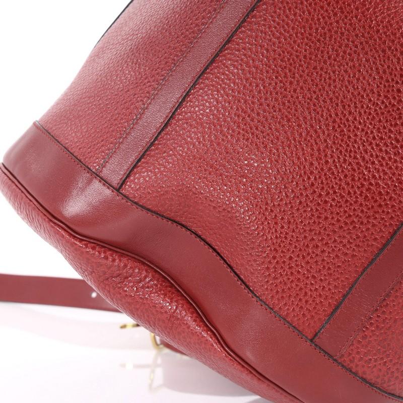 Brown Christian Dior Vintage Drawstring Bucket Bag Leather Medium