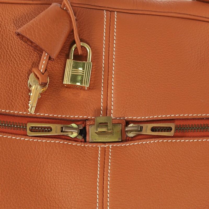 Brown Hermes Victoria II Travel Bag Clemence 50