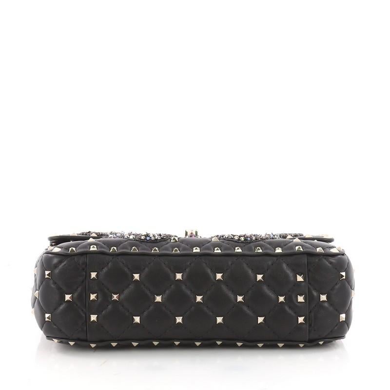 Valentino Rockstud Spike Flap Bag Crystal Embellished Quilted Leather Medium 1
