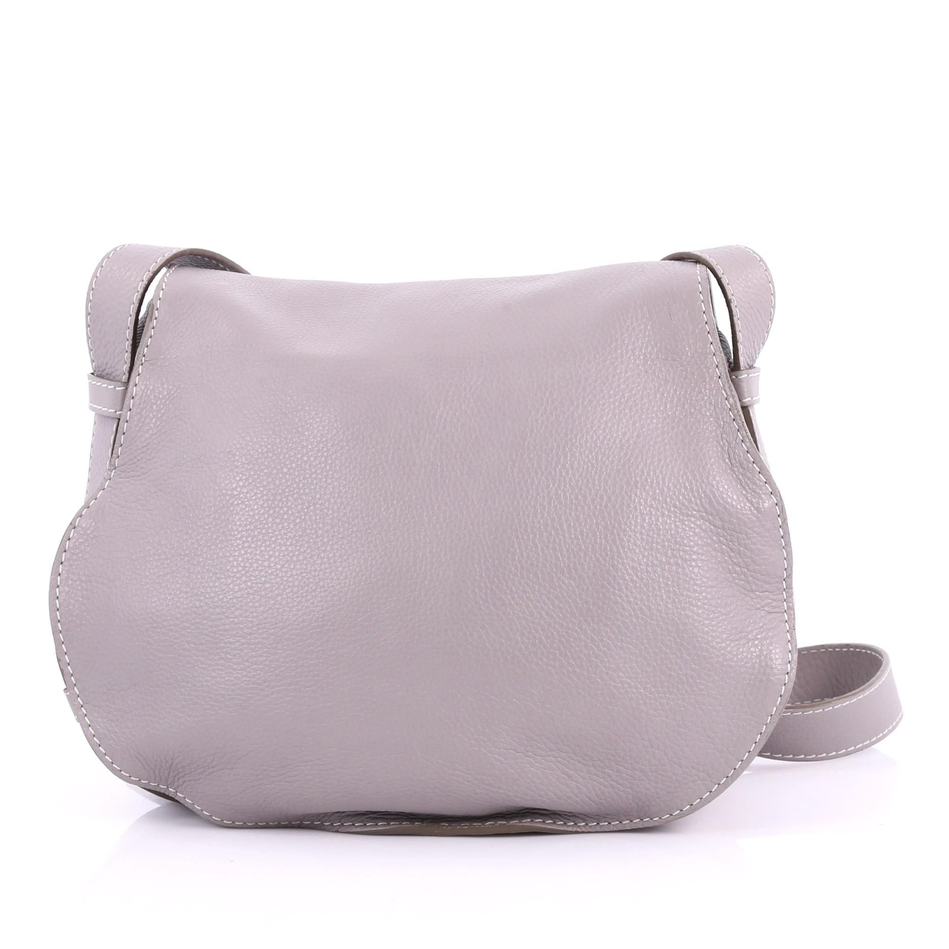 Gray Chloe Marcie Crossbody Bag Leather Medium