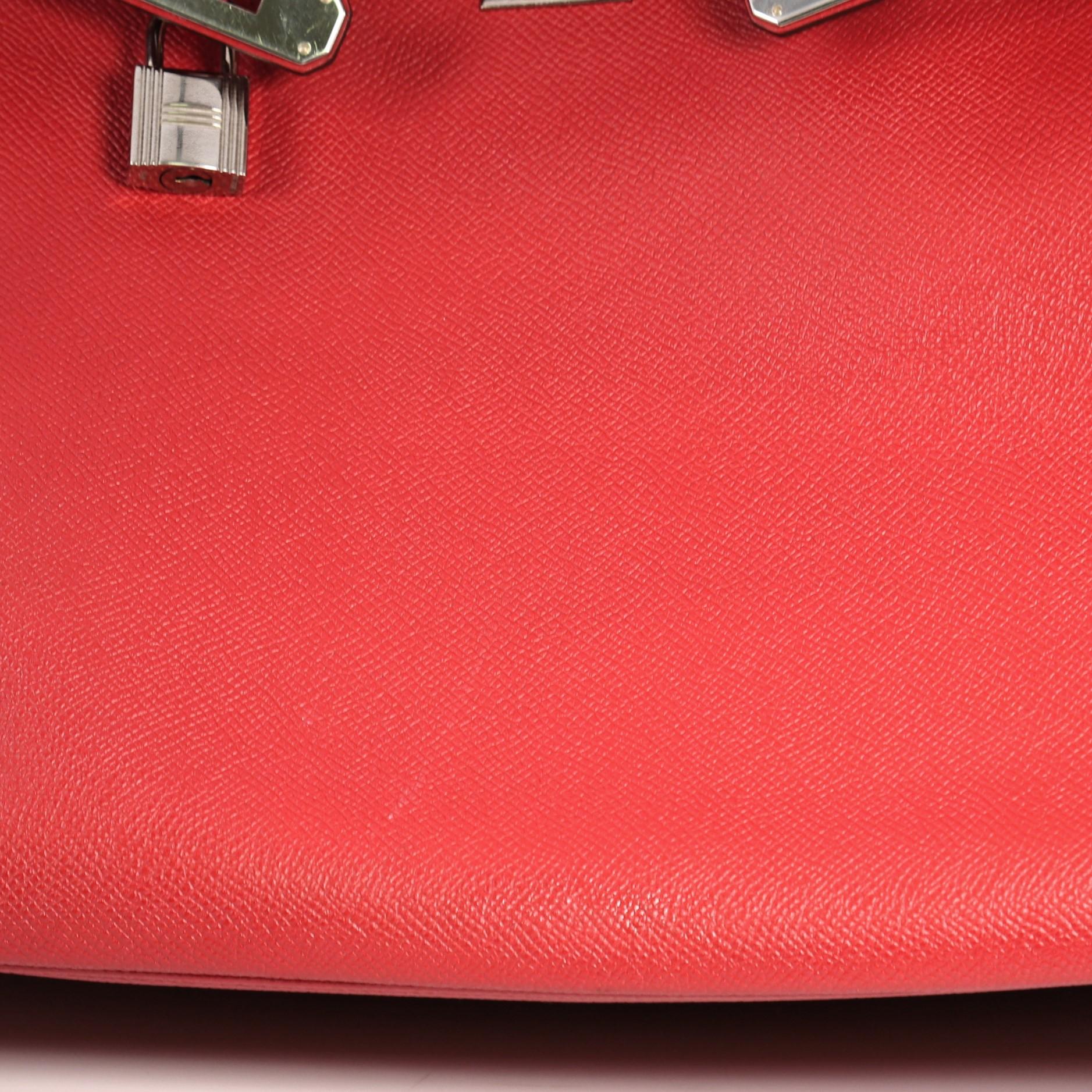 Hermes Birkin Handbag Rouge Casaque Epsom with Palladium Hardware 35 4