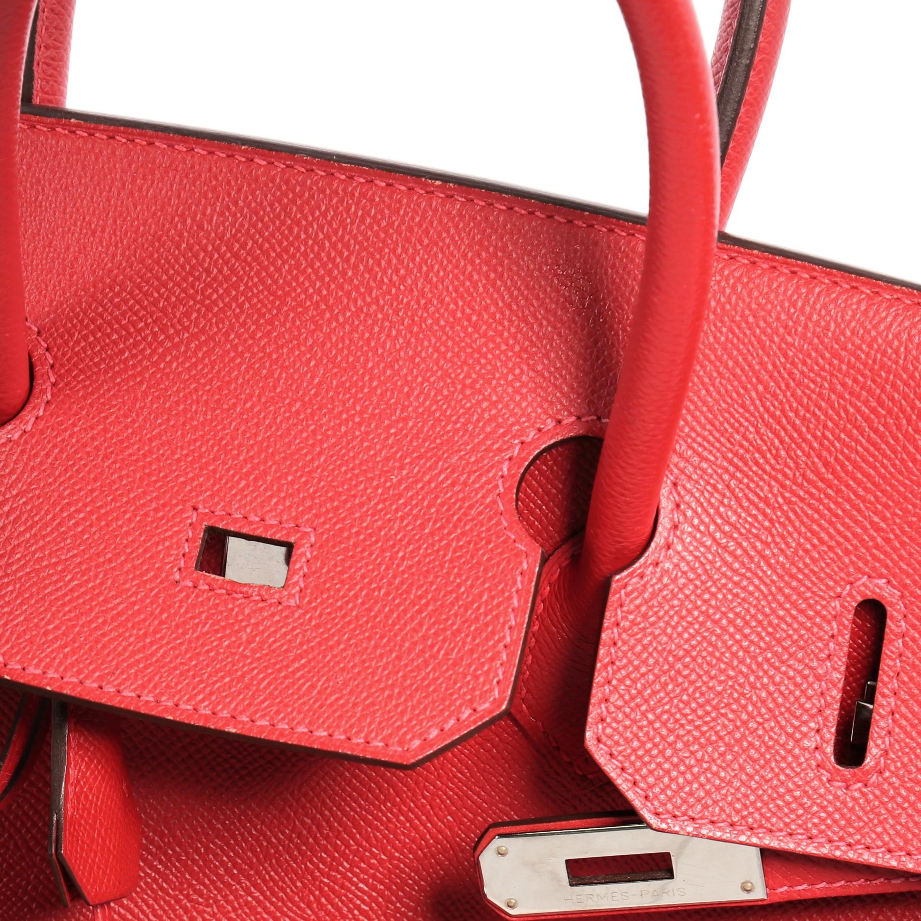 Hermes Birkin Handbag Rouge Casaque Epsom with Palladium Hardware 35 5