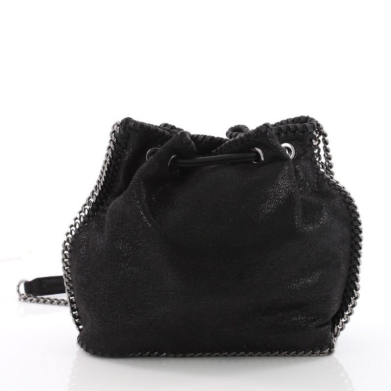 Stella McCartney Falabella Drawstring Bucket Bag Shaggy Deer Small In Good Condition In NY, NY