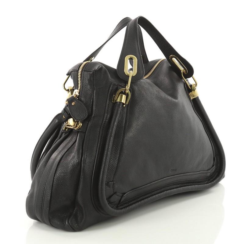 Black Chloe Paraty Top Handle Bag Leather Large 