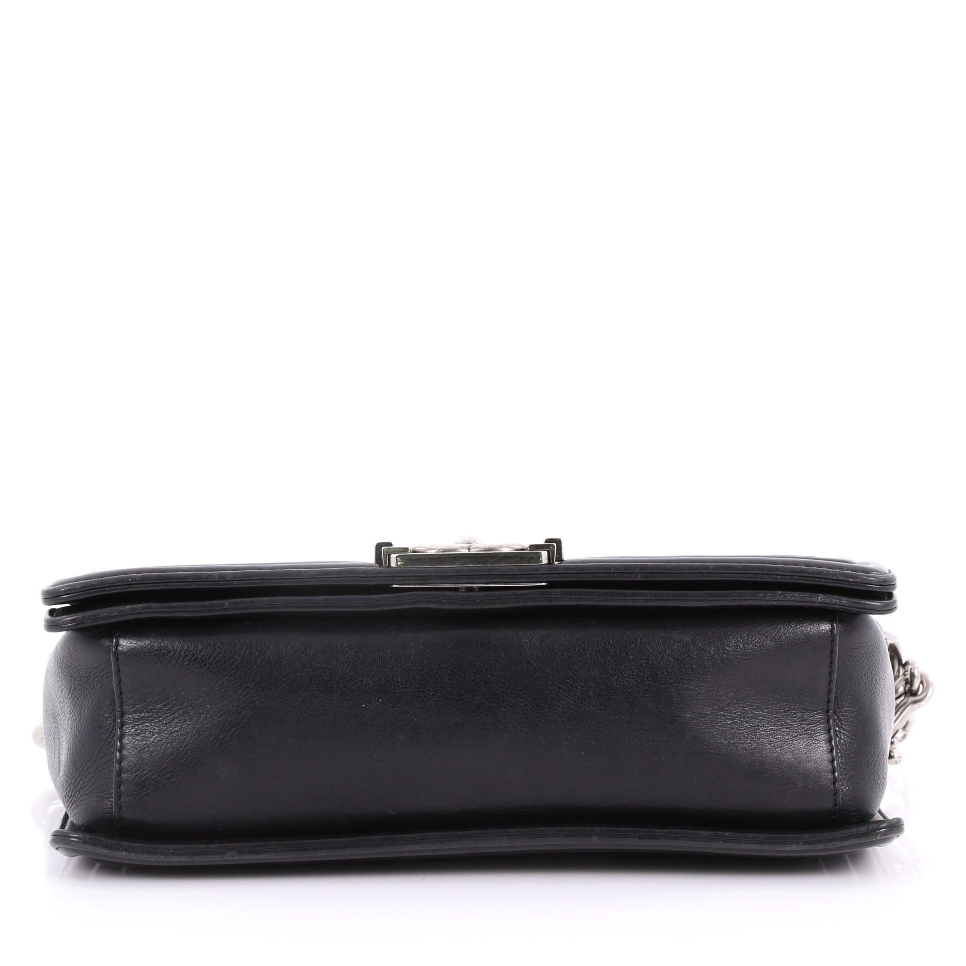 Chanel Medallion Boy Flap Bag Quilted Glazed Calfskin with Leather Old Medium In Good Condition In NY, NY