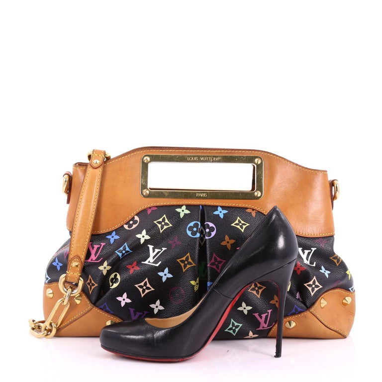 Louis Vuitton Judy Clutch BAG mm Multicolor studs Black limited ed lv x  murakami