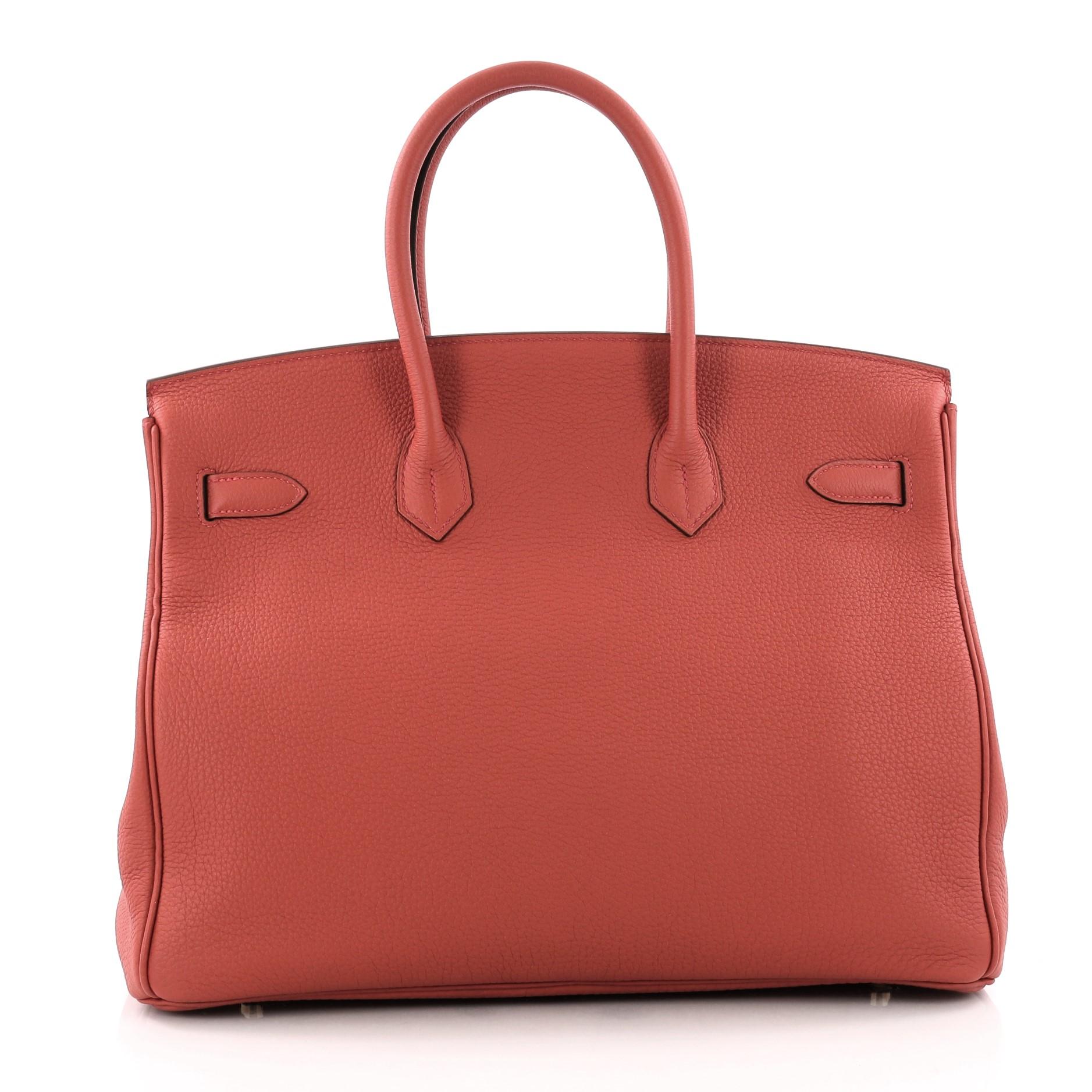  Hermes Birkin Handbag Rouge Tomate Togo with Gold Hardware 35 In Good Condition In NY, NY