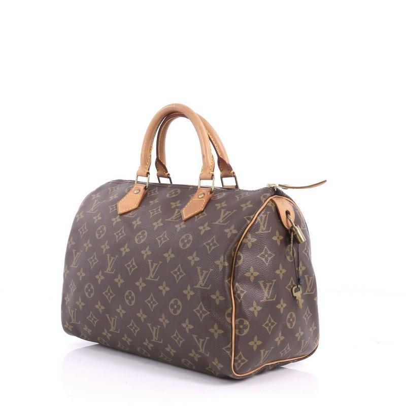 Louis Vuitton Speedy Handbag Monogram Canvas 30  In Good Condition In NY, NY