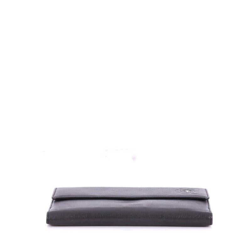 Women's Chanel Camellia Flap Wallet Leather Long