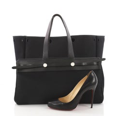 Hermes Herbag Cabas Toile and Leather GM