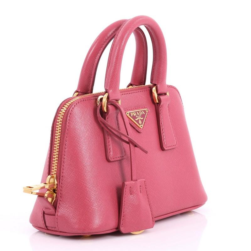 Pink Prada Promenade Handbag Saffiano Leather Mini