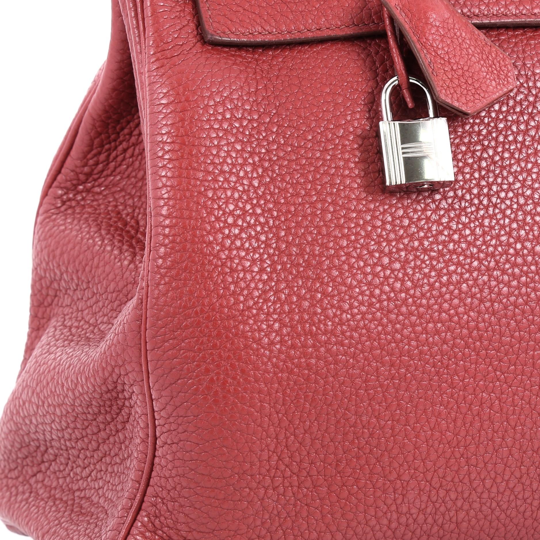 Hermes Kelly Handbag Rouge Garance Clemence with Palladium Hardware 35 4