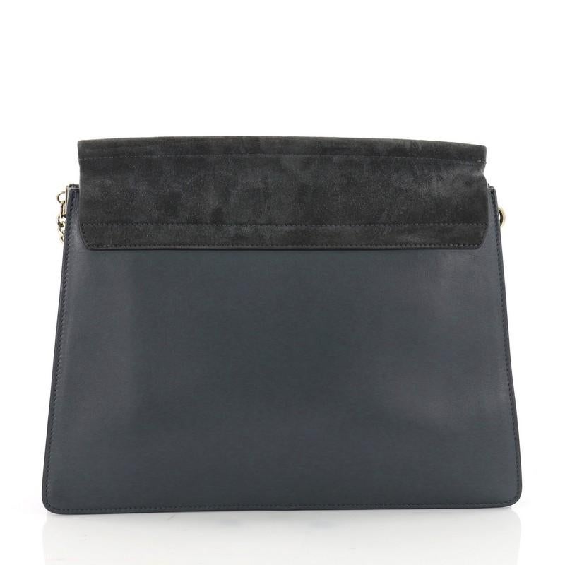 Black Chloe Faye Shoulder Bag Leather and Suede Medium