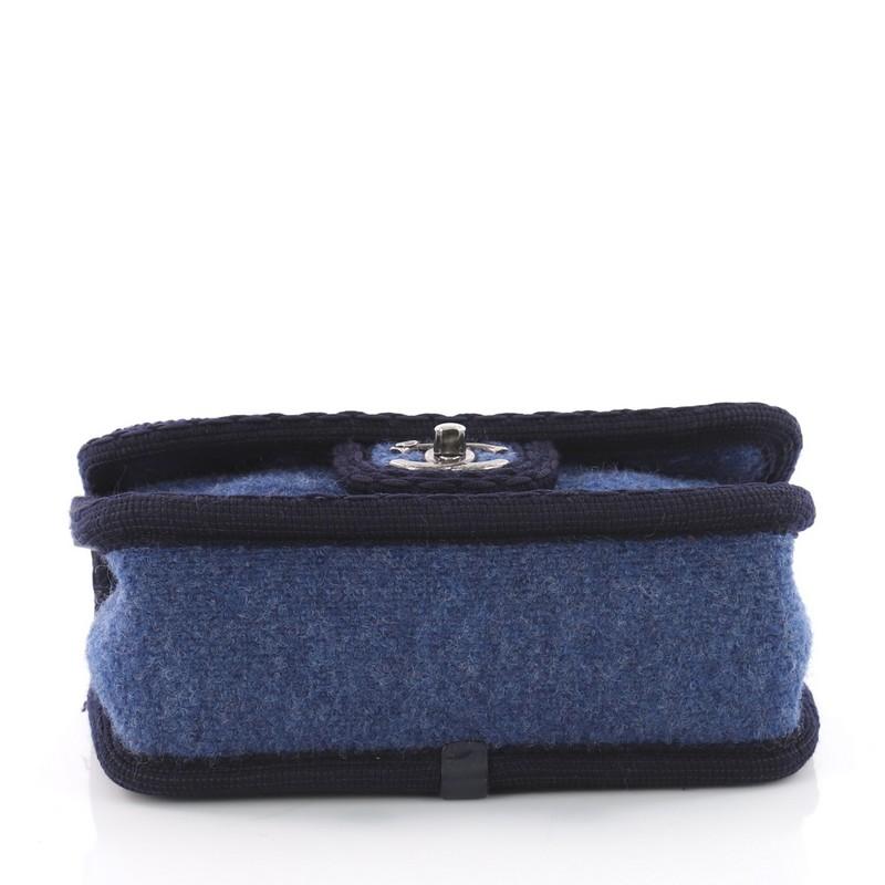 Women's or Men's Chanel Paris-Salzburg Flap Bag Quilted Wool Mini 