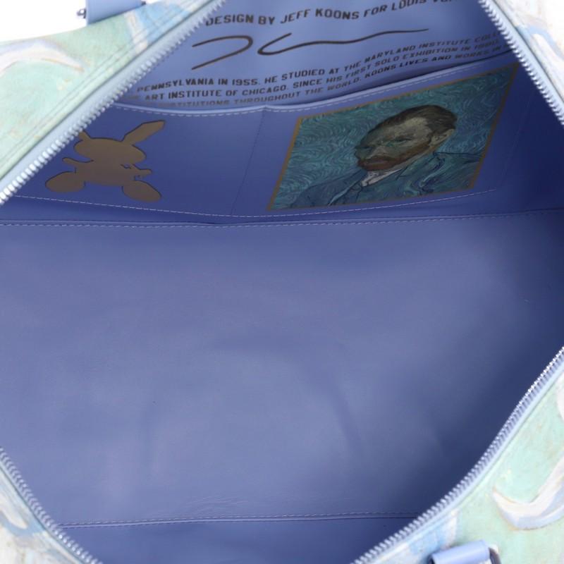 Gray Louis Vuitton Keepall Bandouliere Bag Limited Edition Jeff Koons Van Gogh Print