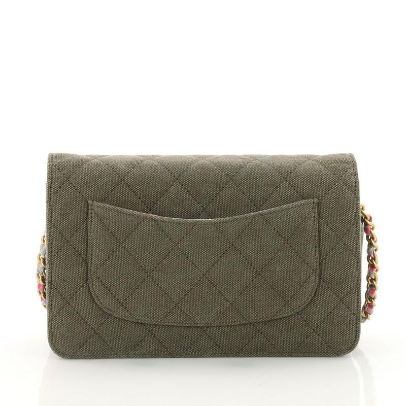 Brown Chanel Cuba Charms Wallet on Chain Quilted Canvas 