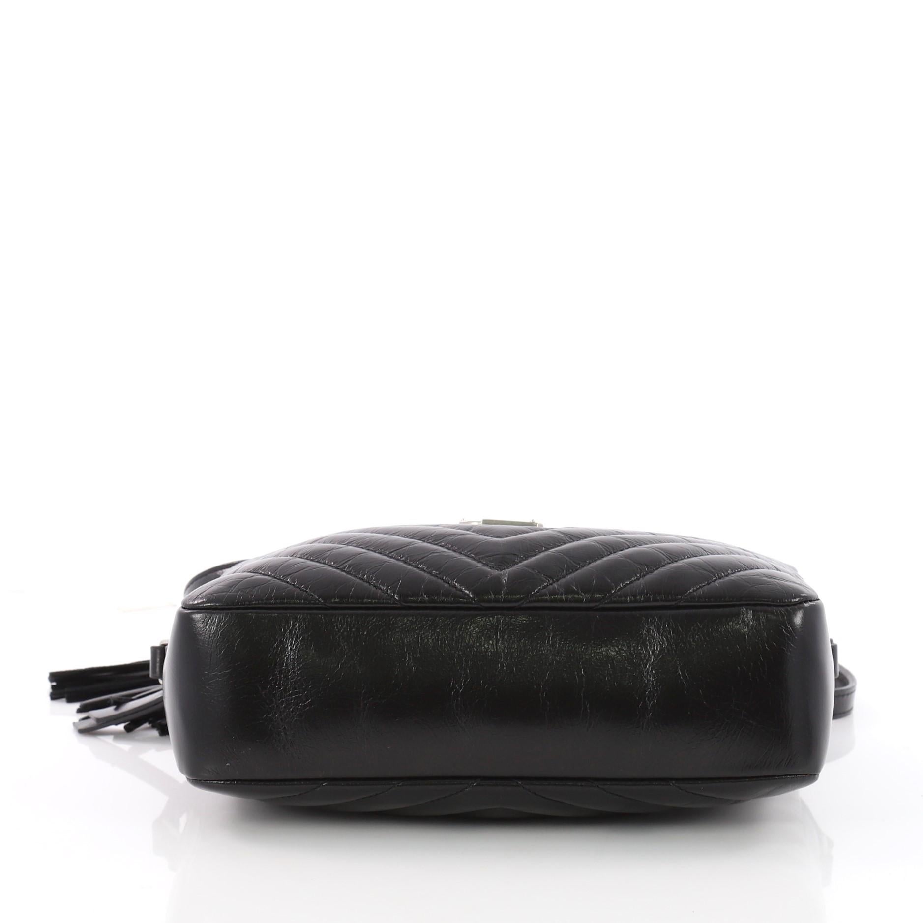 Saint Laurent Lou Camera Bag Matelasse Chevron Leather Small  In Good Condition In NY, NY