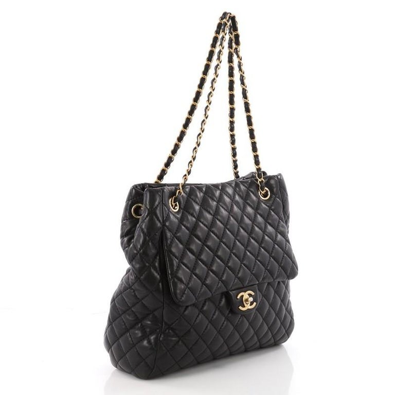 Chanel Fluffy CC Tote Quilted Lambskin Medium at 1stDibs  chanel large  shopping fluffy cc in black lambskin, fluffy chanel bag, chanel fluffy bag