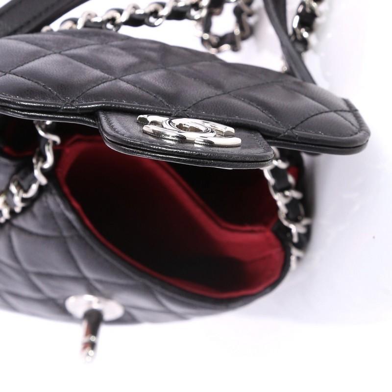 Black Chanel Chain Around Phone Holder Crossbody Bag Quilted Lambskin