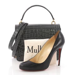 Mulberry Harlow Satchel Crocodile Embossed Leather Medium