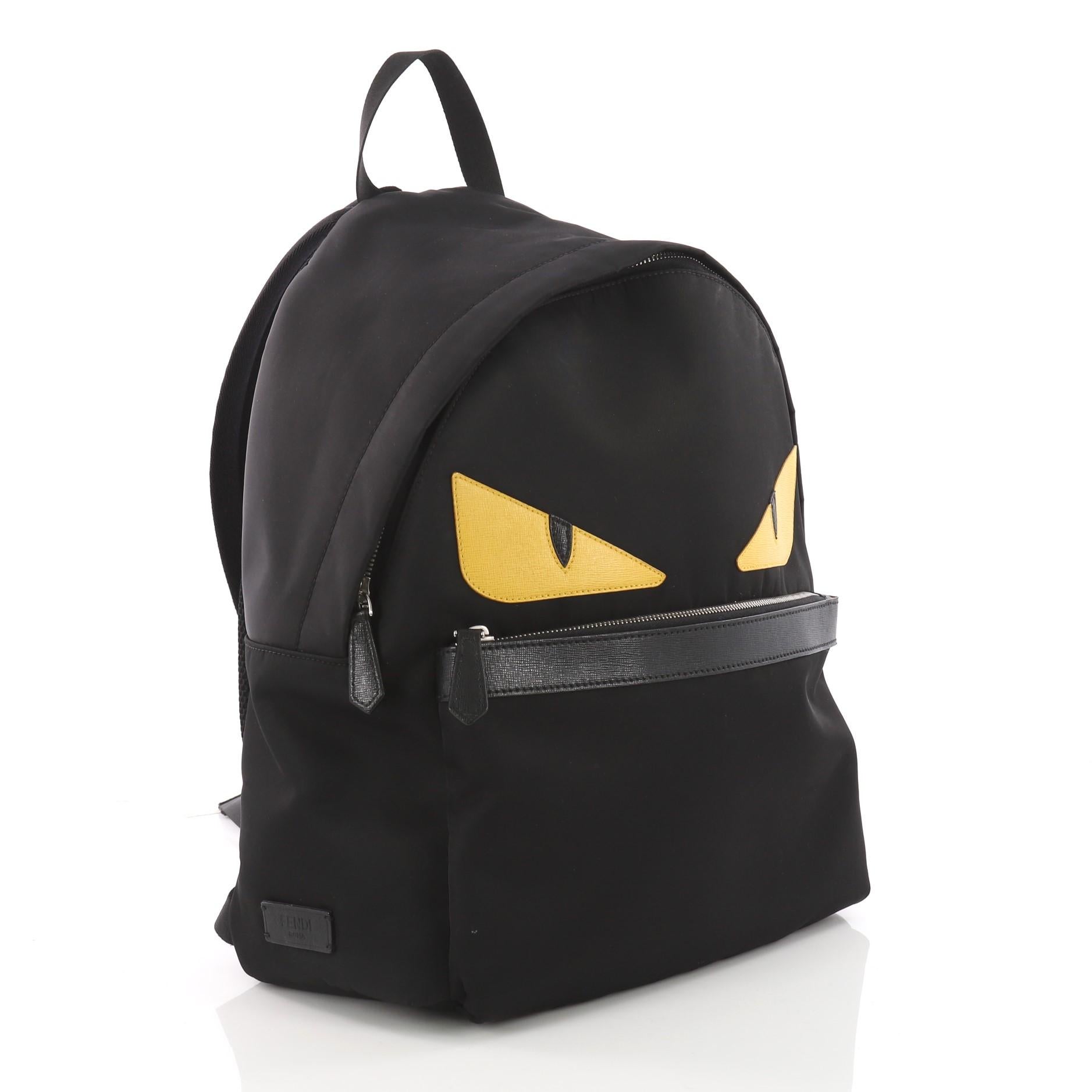 Black Fendi Monster Backpack Nylon Large
