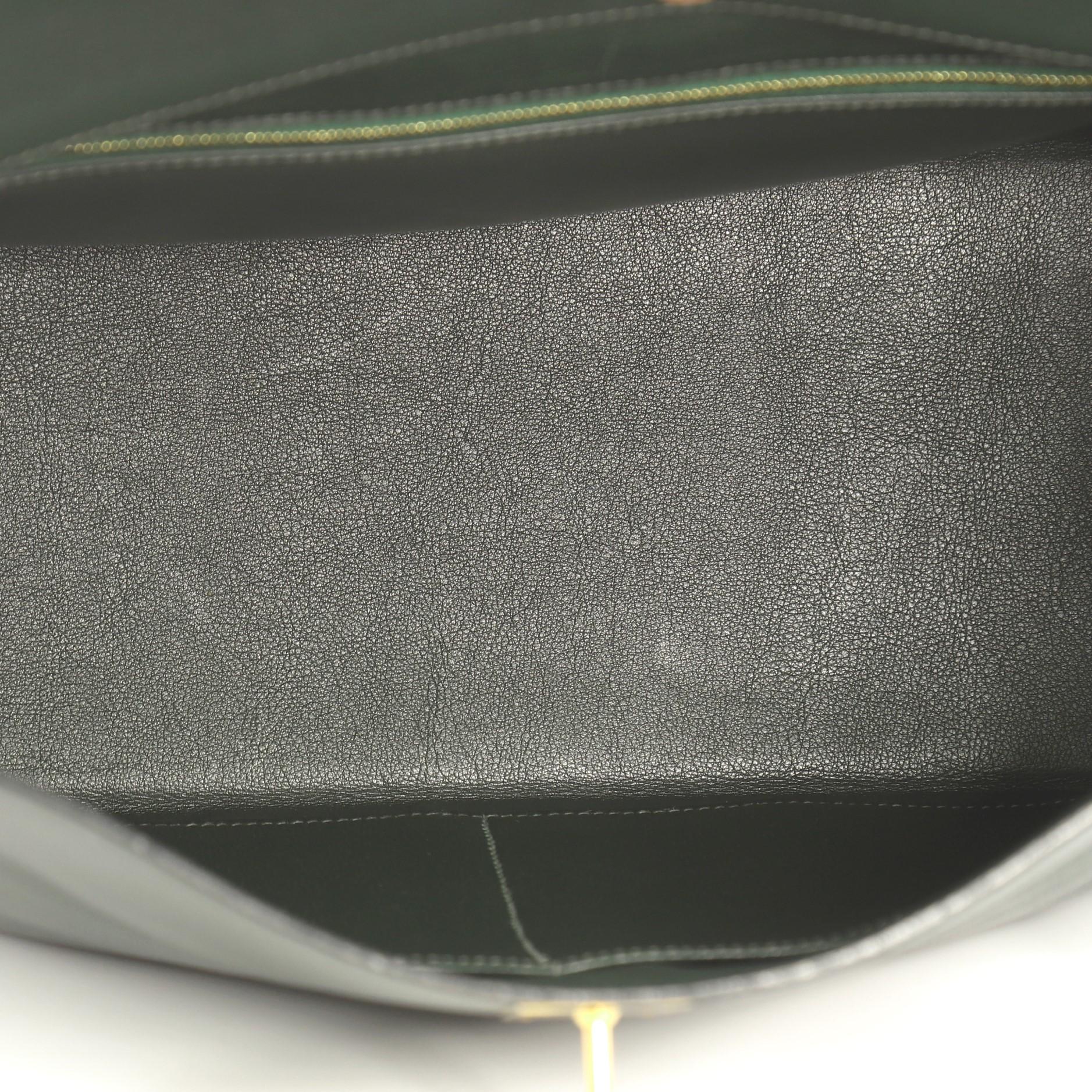 Hermes Kelly Handbag Vert Fonce Gulliver With Gold Hardware 35 1