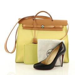 Hermes Herbag Zip Leather and Toile 39