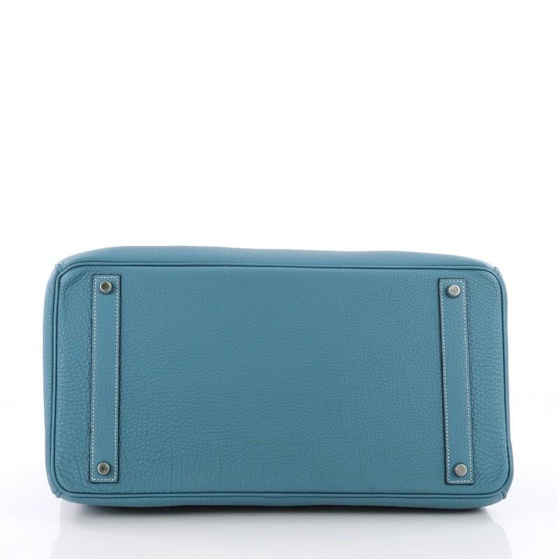 Hermes Birkin Handbag Blue Jean Togo with Palladium Hardware 40  1