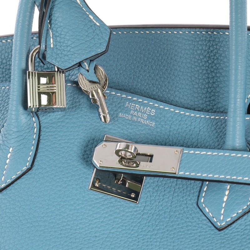 Hermes Birkin Handbag Blue Jean Togo with Palladium Hardware 40  3