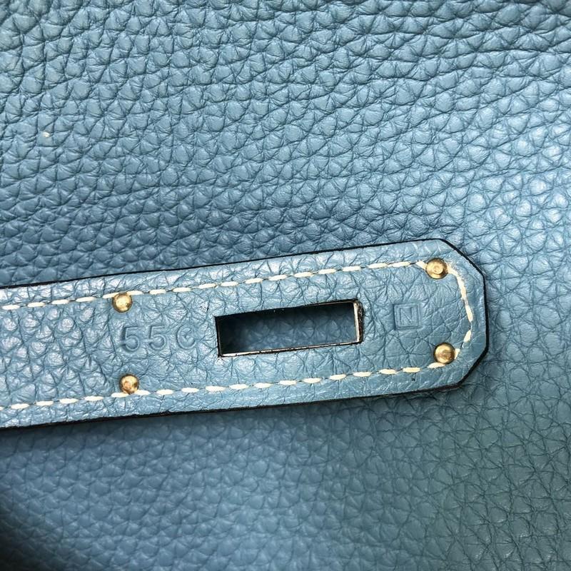 Hermes Birkin Handbag Blue Jean Togo with Palladium Hardware 40  4