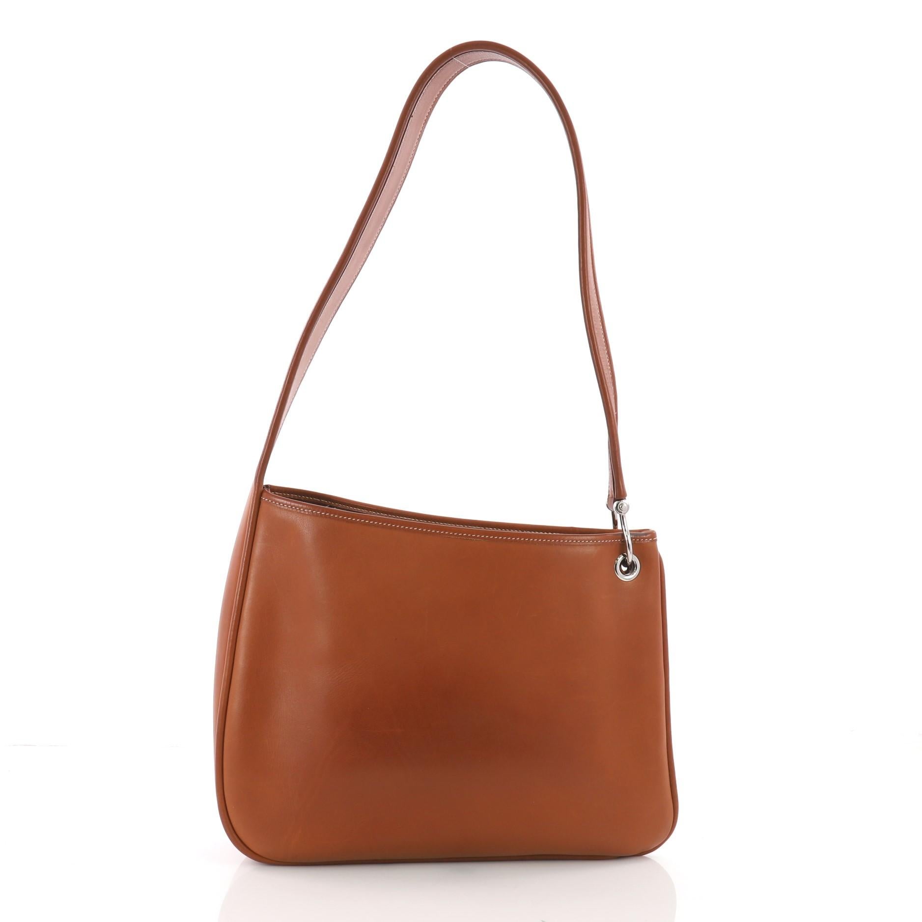 Brown Hermes Sac Manille II Handbag Leather
