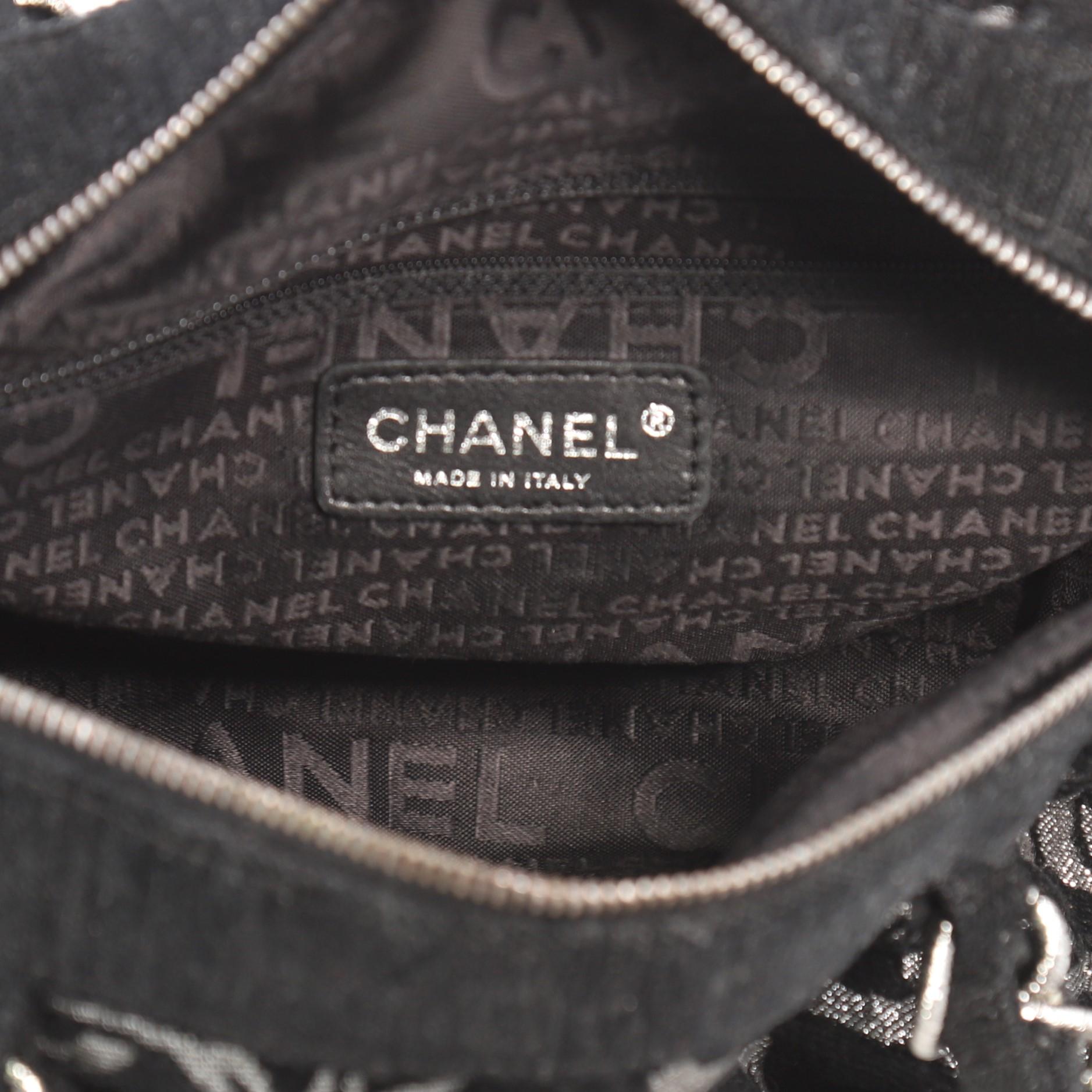 Chanel Vintage Zip Bowler Bag Printed Tweed Large 1