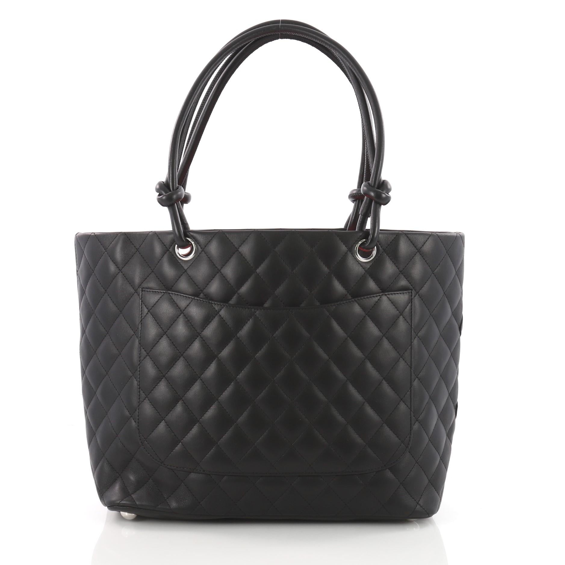 Chanel Cambon Tote Quilted Leather Large In Good Condition In NY, NY