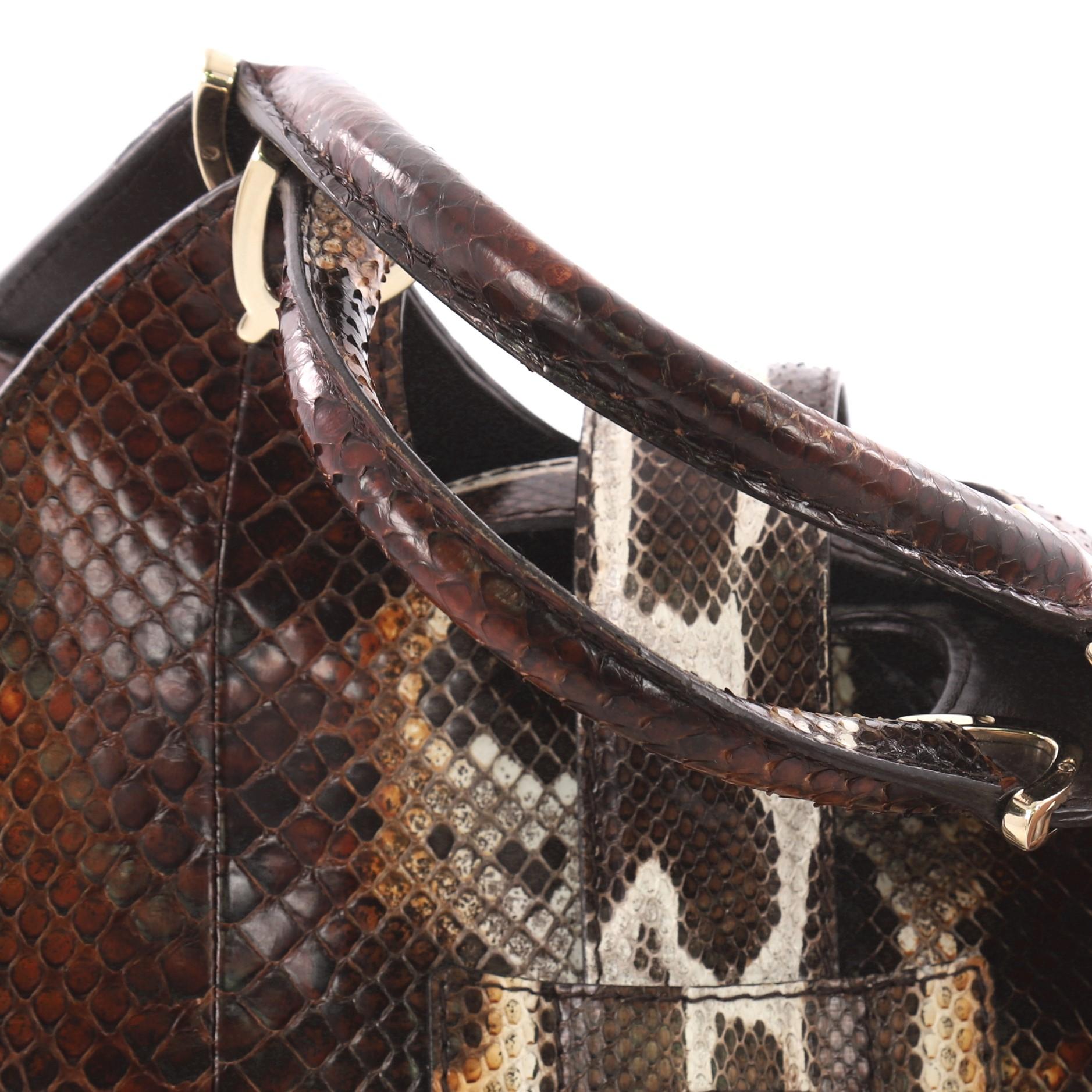 Gucci Stirrup Top Handle Bag Python Large 3