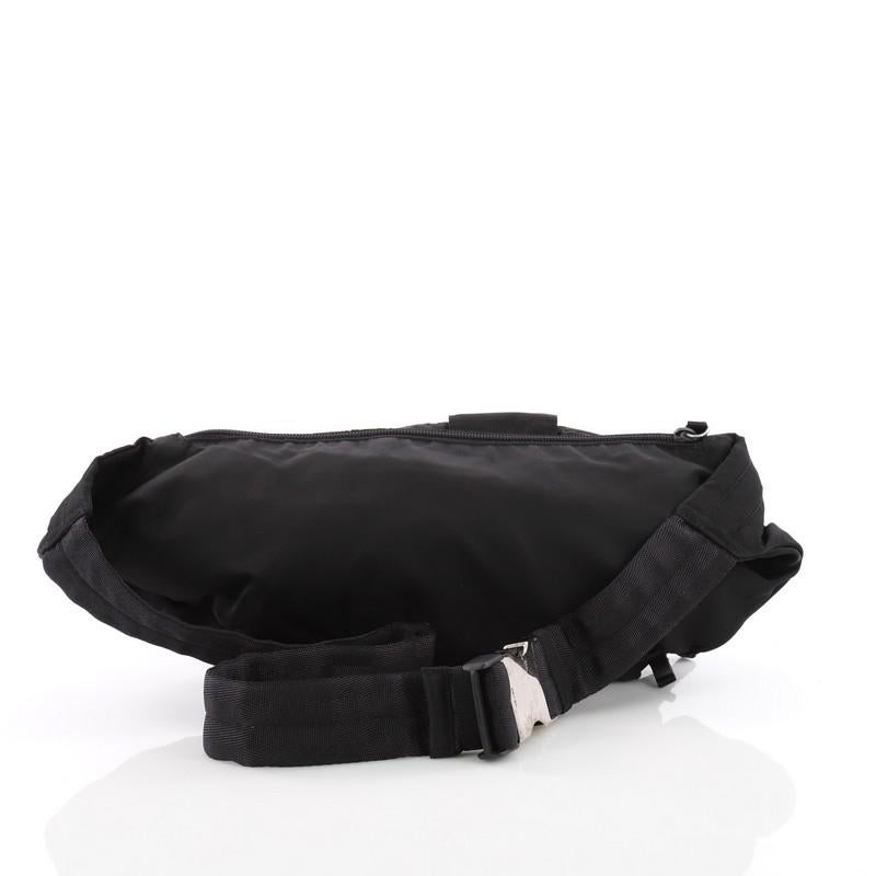 Black Prada Convertible Multipocket Belt Bag Tessuto Medium