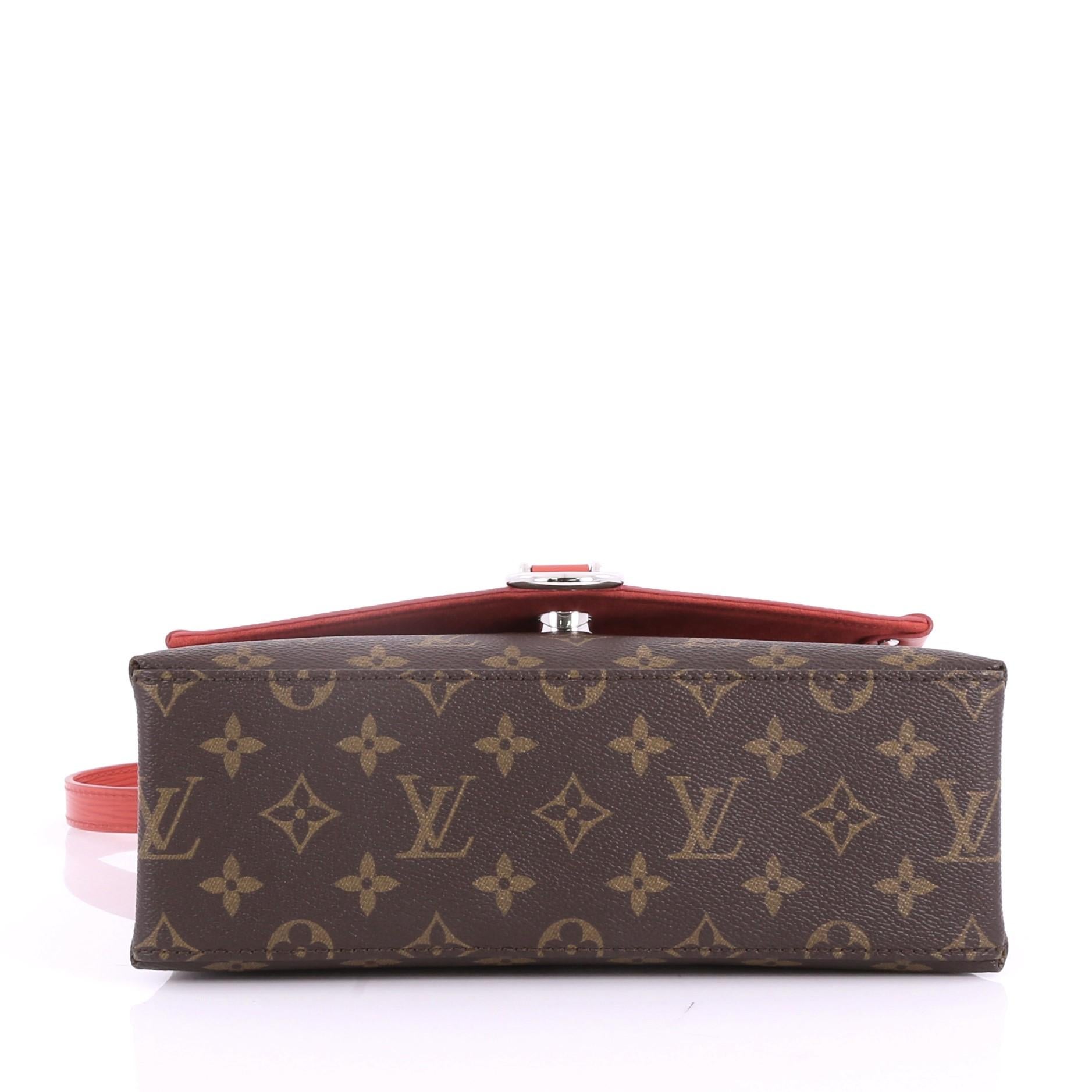 Louis Vuitton Saint Michel Handbag Monogram Canvas and Epi Leather In Excellent Condition In NY, NY