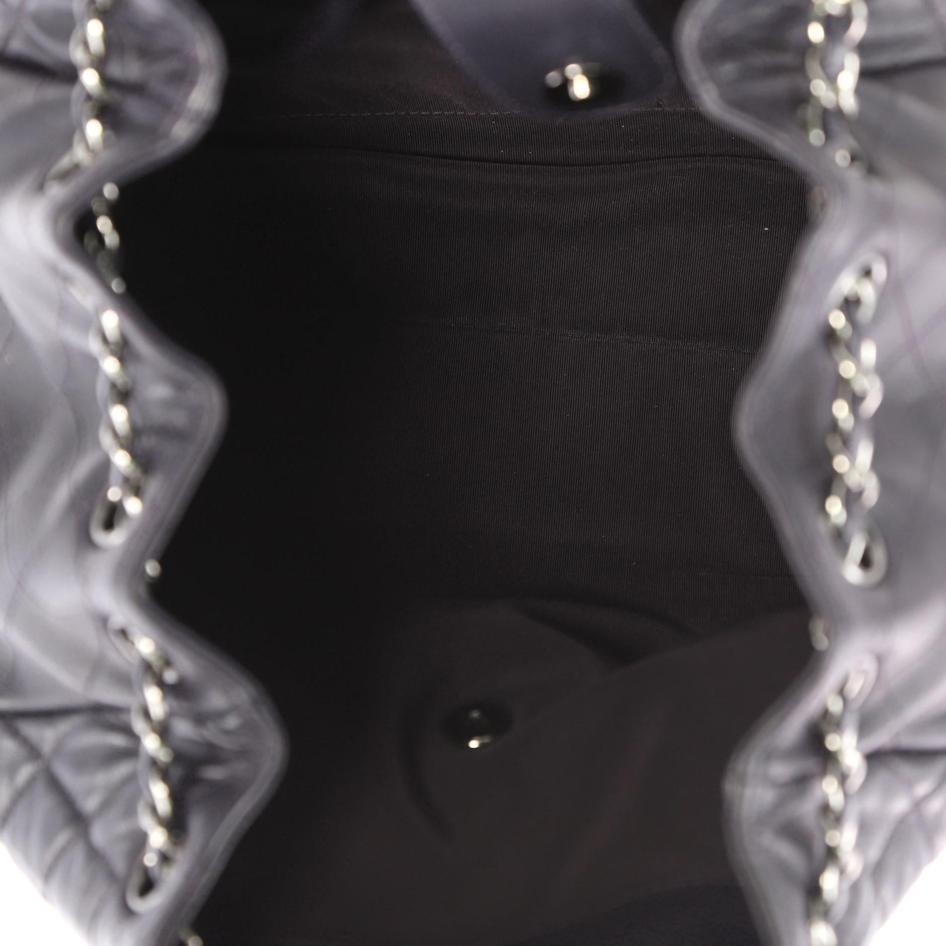 Chanel Drawstring CC Lock Bucket Bag Quilted Lambskin Medium  1