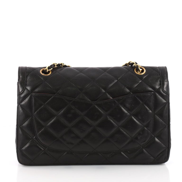 Chanel Vintage Two-Tone CC Flap Bag Quilted Lambskin Medium at 1stDibs