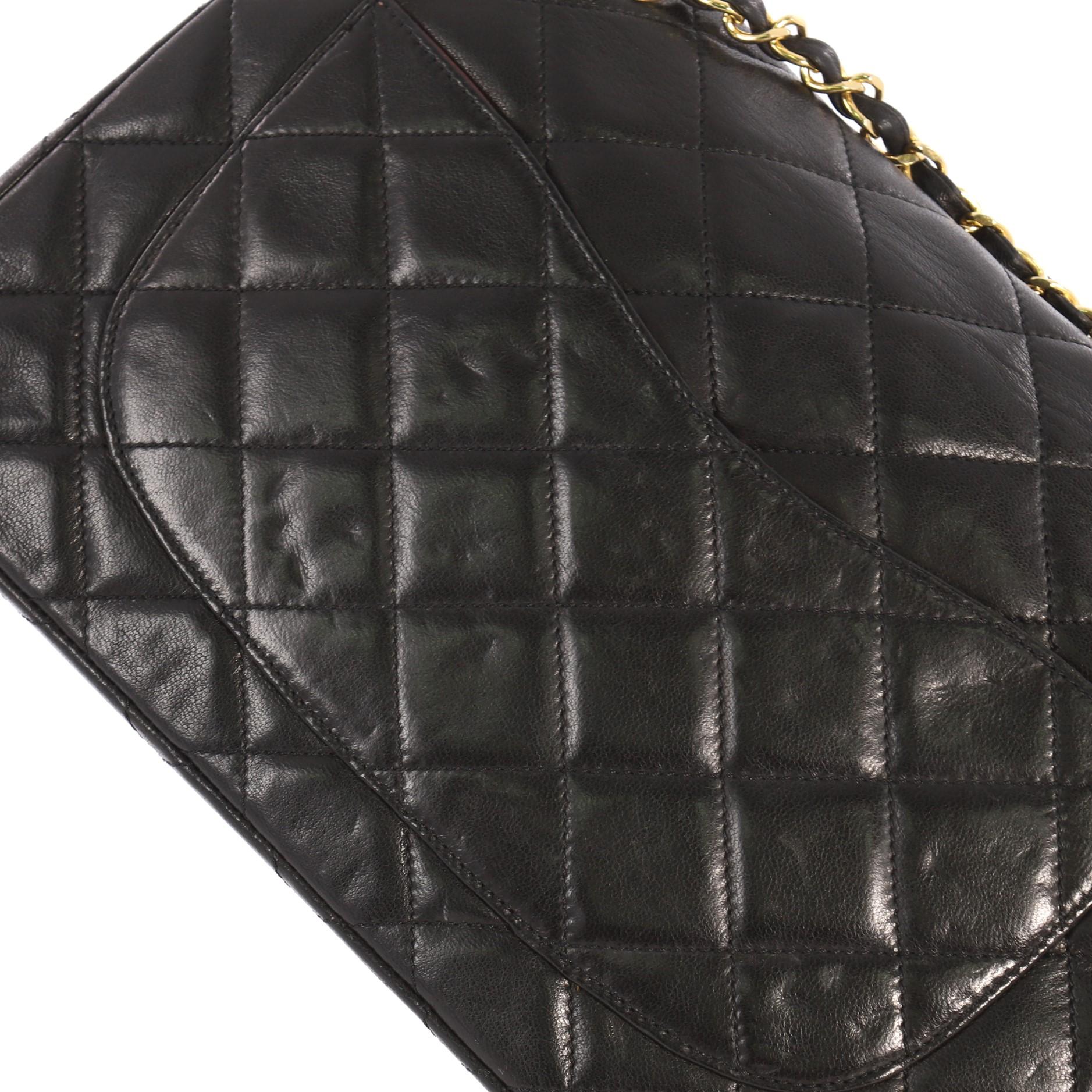 Chanel Vintage Two-Tone CC Flap Bag Quilted Lambskin Medium In Good Condition In NY, NY