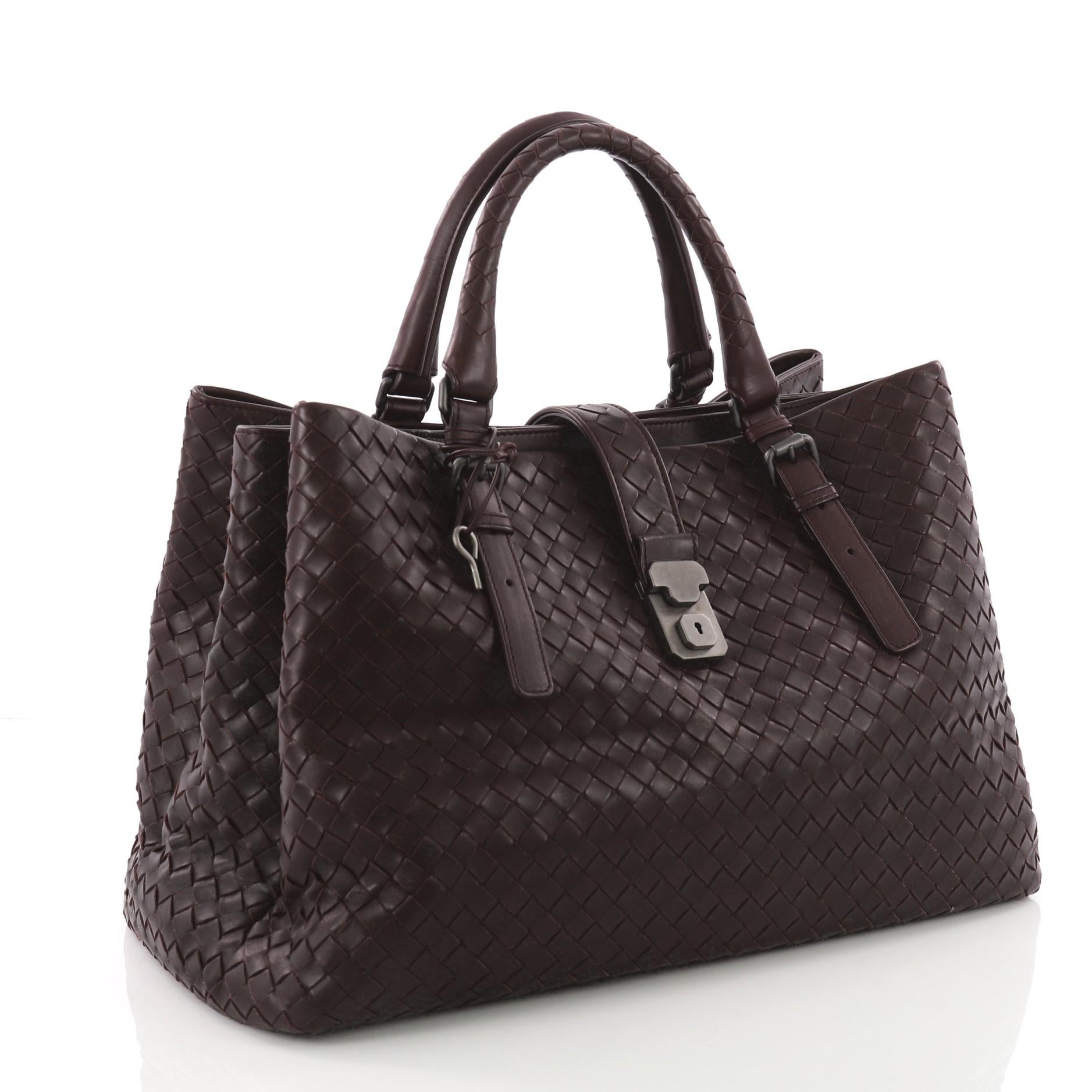 Bottega Veneta Roma Handbag Intrecciato Nappa Medium In Good Condition In NY, NY
