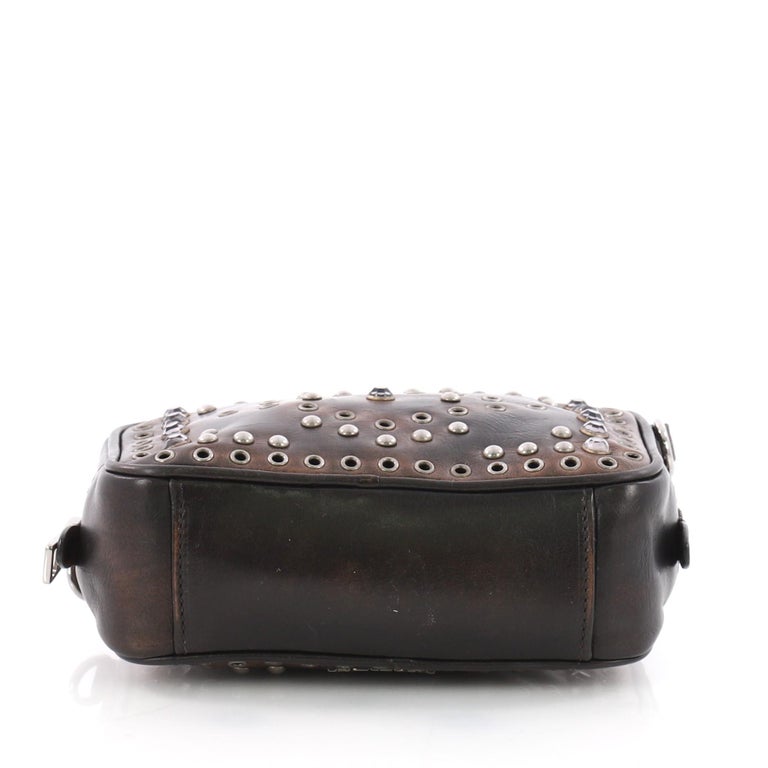 Prada Zip Crossbody Bag Studded Vitello Vintage Mini at 1stDibs prada studded nylon bag, prada