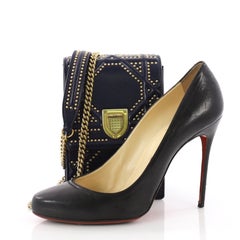 Christian Dior Diorama Vertical Clutch on Chain Studded Leather