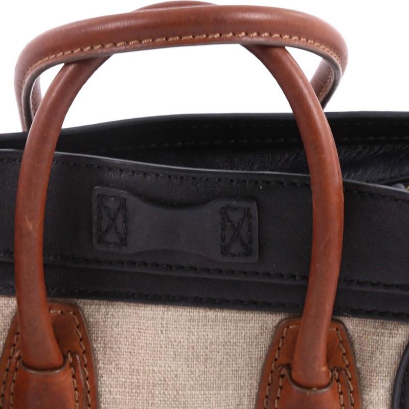 Celine Tricolor Luggage Handbag Canvas and Leather Nano 3