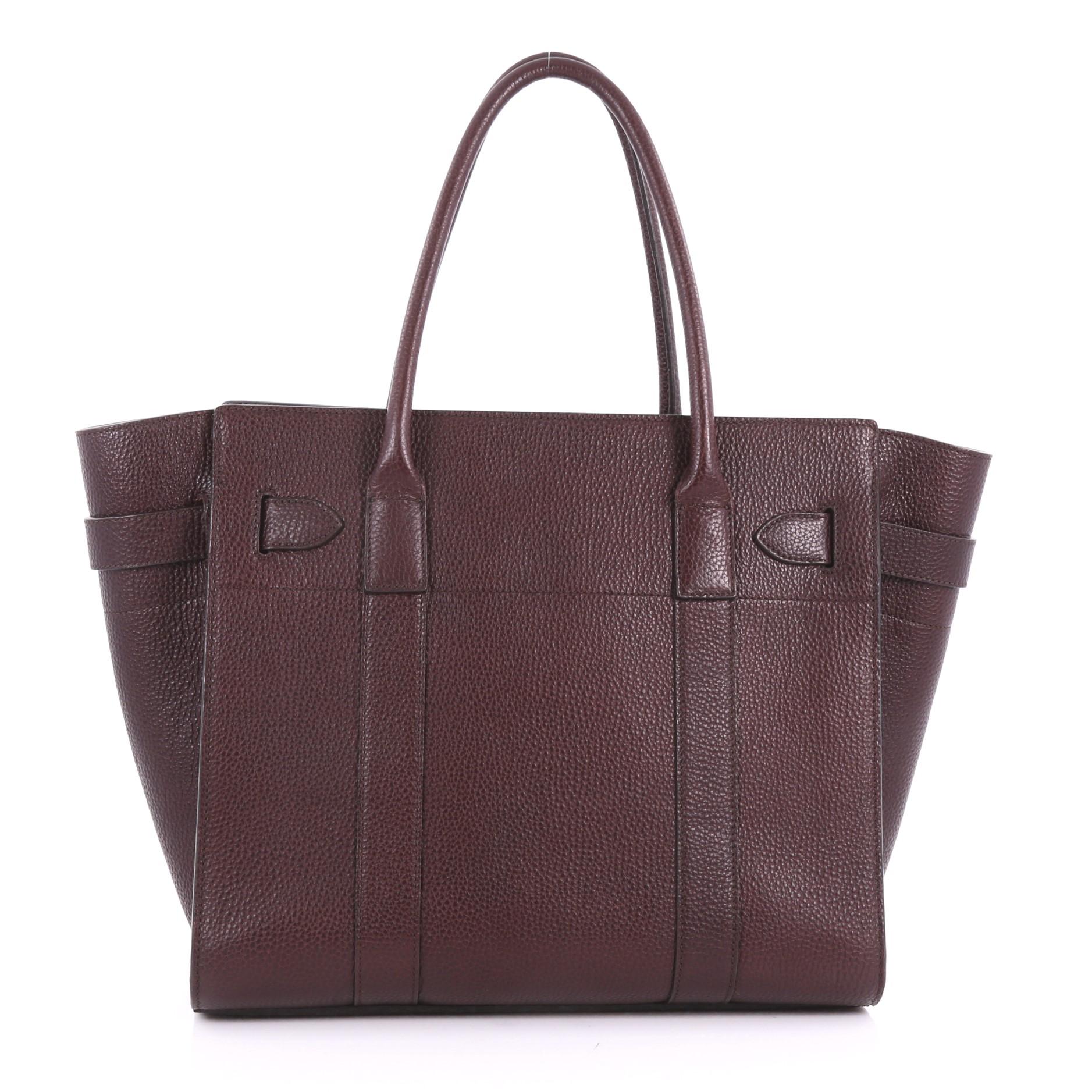  Mulberry Bayswater Zipped Tote Leather Medium In Good Condition In NY, NY