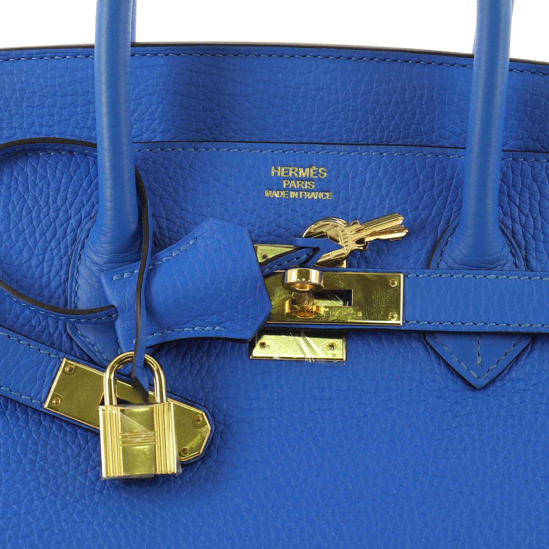 Hermes Birkin Handbag Bleu Hydra Clemence with Gold Hardware 35 1